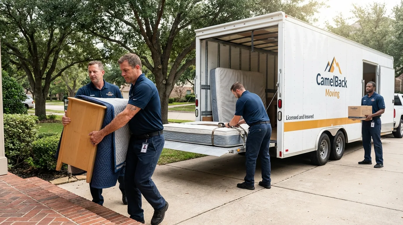 Crew loading residential truck for cross-state move from Darrington, WA